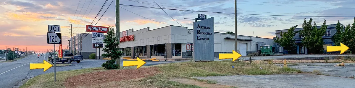 view of Artisan Resource Center Sign on Hwy 41 at 585 Cobb Pkwy S