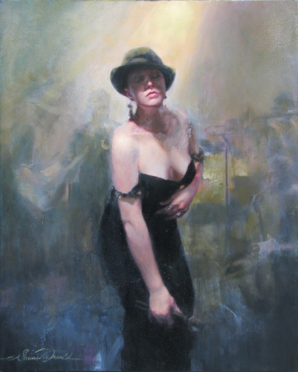 Black Dress Figure Oil Painting