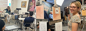 photo of Maria Andrea teaching classical drawing/painting techniques