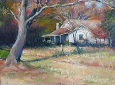 plein air painting of a Farm House in Valley Head, AL