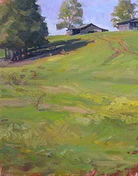 plein air painting of Three Points near Mineral Bluff by Shane McDonald