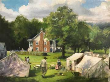 painting of Civil War reenactment at Tunnel Hill, GA