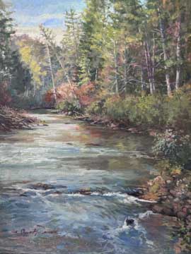painting of the Cartecay River, Ellijay, GA