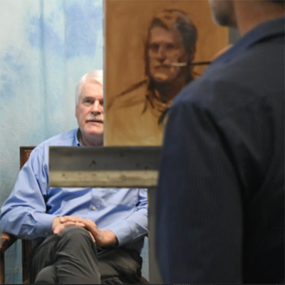 portrait painting of a man from life by Shane McDonald