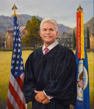 oil portrait painting of a federal judge